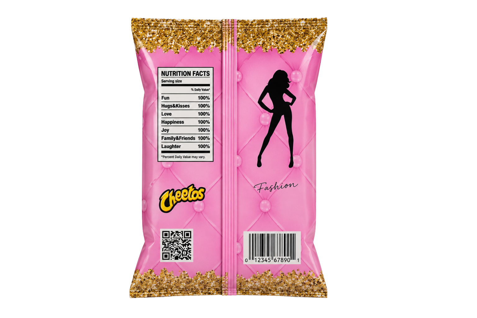 Pink Designer Inspired Chip Bag Template | Luxury Quilted Gold Chain Birthday Favors (Digital Download)