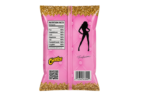 Pink Designer Inspired Chip Bag Template | Luxury Quilted Gold Chain Birthday Favors (Digital Download)