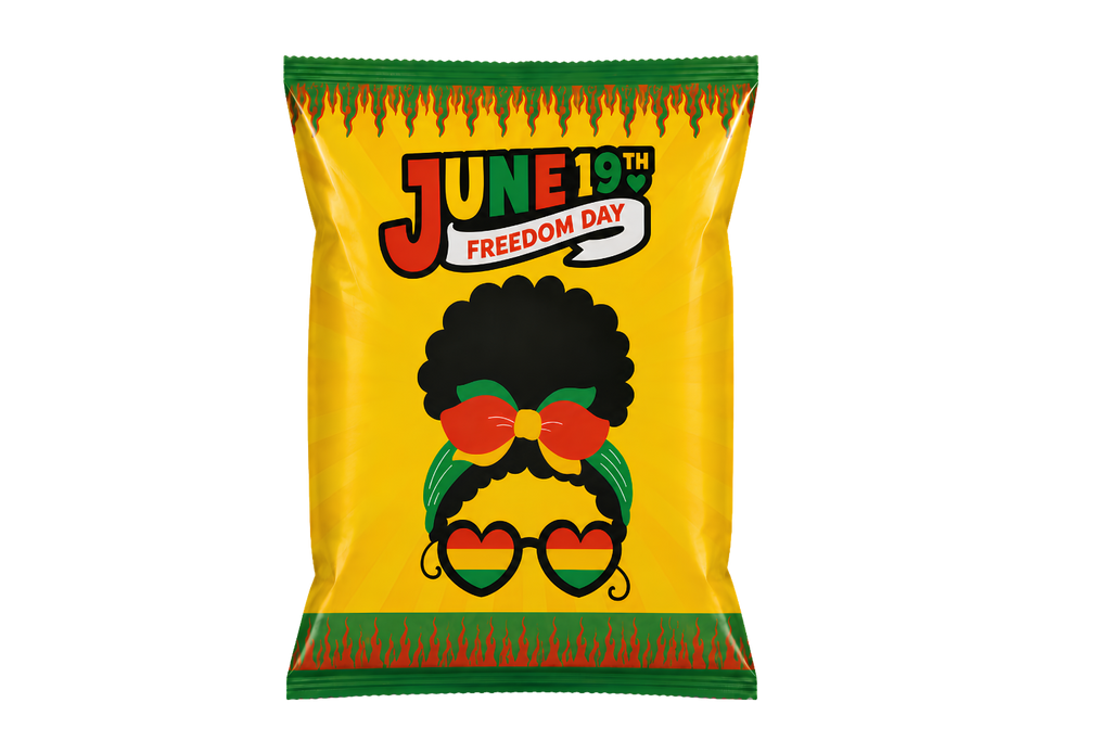 Juneteenth Freedom Day Chip Bag Template | June 19th Party Favors & Printable Wrapper (Digital Download)