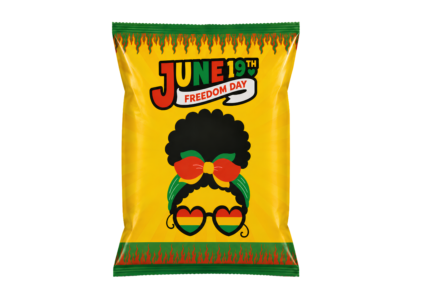 Juneteenth Freedom Day Chip Bag Template | June 19th Party Favors & Printable Wrapper (Digital Download)