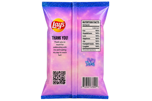 Fairy Tale Princess Chip Bag Template | Magical Castle Birthday Party Favors (Digital Download)